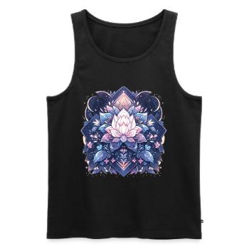 Lotus Blossom - Men's Premium Organic Tank Top - black - Front - AI Model Male 178 light (178cm)