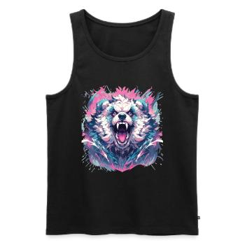Panda Panda Tête Panda Ours Panda Panda Bébé - Débardeur bio Premium Homme - noir - Devant - AI Model Male 178 light (178cm)