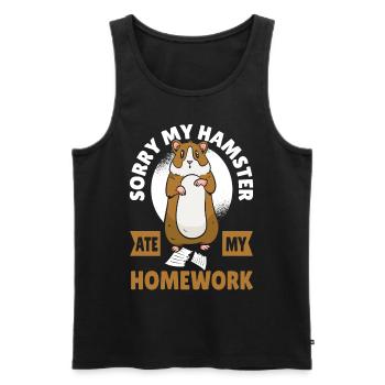 Sorry My Hamster Ate My Homework Hamster Owner - Men's Premium Organic Tank Top - black - Front - AI Model Male 178 light (178cm)