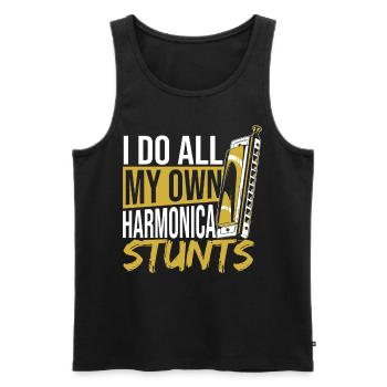 Ich mache alle meine Mundharmonika-Stunts selbst - Männer Premium Bio Tank Top - Schwarz - Vorne - Michal (187cm)