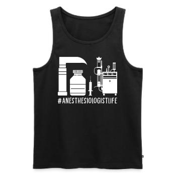 Anesthésiste Anesthésiologie - Débardeur bio Premium Homme - noir - Devant - Michal (187cm)
