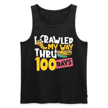 Ich kroch durch 100 Tage Schule 100. Tag der - Männer Premium Bio Tank Top - Schwarz - Vorne - AI Model Male 178 light (178cm)