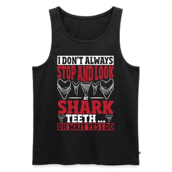 Always Stop And Look At Shark Teeth Shark Teeth - Men's Premium Organic Tank Top - black - Front - Michal (187cm)