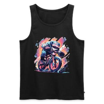 Panda Bicycle Road Bike Panda Bear - Men's Premium Organic Tank Top - black - Front - AI Model Male 178 light (178cm)