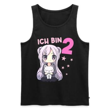 2 Jahre Mädchen Anime Kawaii Katze 2. Geburtstag - Männer Premium Bio Tank Top - Schwarz - Vorne - Michal (187cm)