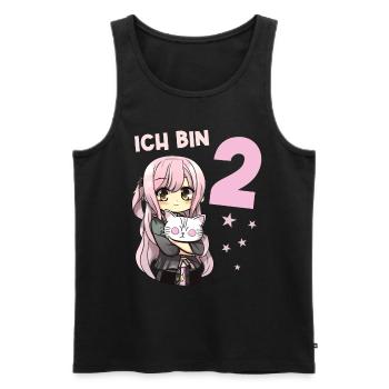 2 Jahre Mädchen Anime Kawaii Katze 2. Geburtstag - Männer Premium Bio Tank Top - Schwarz - Vorne - Michal (187cm)