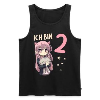 2 Jahre Mädchen Anime Kawaii Katze 2. Geburtstag - Männer Premium Bio Tank Top - Schwarz - Vorne - Michal (187cm)