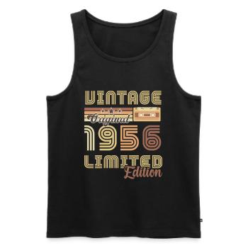 Original 1956 Vintage Retro Anniversary - Men's Premium Organic Tank Top - black - Front - Michal (187cm)