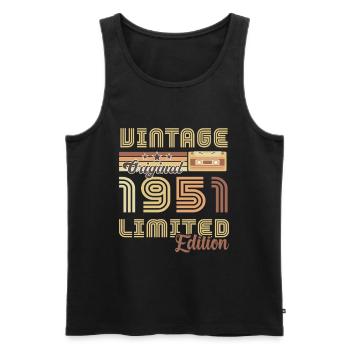 Original 1951 Vintage Retro Jubiläum - Männer Premium Bio Tank Top - Schwarz - Vorne - AI Model Male 178 light (178cm)