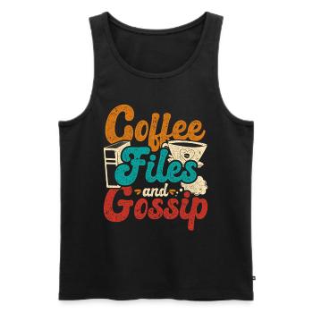 HR Manager Personalmanager Coffee Files And Gossip - Männer Premium Bio Tank Top - Schwarz - Vorne - Michal (187cm)