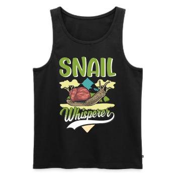 Snails Whisperer Vineyard Snail - Men's Premium Organic Tank Top - black - Front - AI Model Male 178 light (178cm)