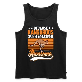 Because Kangaroos are freaking awesome Känguru - Männer Premium Bio Tank Top - Schwarz - Vorne - Michal (187cm)