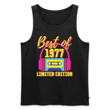 46. Geburtstag Best of 1977 Kassette Retro 80er Jahre - Männer Premium Bio Tank Top - Schwarz - Vorne - Michal (187cm)