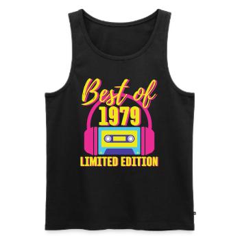 44. Geburtstag Best of 1979 Kassette Retro 80er Jahre - Männer Premium Bio Tank Top - Schwarz - Vorne - Michal (187cm)