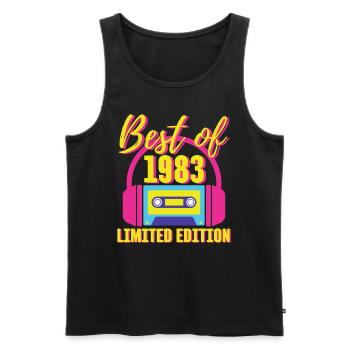 40. Geburtstag Best of 1983 Kassette Retro 80er Jahre - Männer Premium Bio Tank Top - Schwarz - Vorne - Michal (187cm)