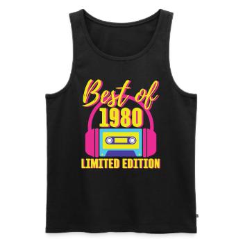 43. Geburtstag Best of 1980 Kassette Retro 80er Jahre - Männer Premium Bio Tank Top - Schwarz - Vorne - Michal (187cm)