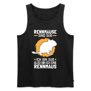 Also bin ich eine Rennmaus Nagetier Gerbil - Männer Premium Bio Tank Top - Schwarz - Vorne - Michal (187cm)