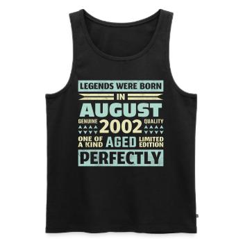 21ème anniversaire août millésime 2002 millésime - Débardeur bio Premium Homme - noir - Devant - Michal (187cm)