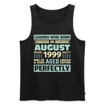 24. Geburtstag August Jahrgang 1999 Vintage - Männer Premium Bio Tank Top - Schwarz - Vorne - Michal (187cm)