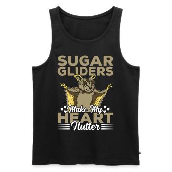 Sugar Gliders Herzflattern Sugar Glider Besitzer - Männer Premium Bio Tank Top - Schwarz - Vorne - AI Model Male 178 light (178cm)