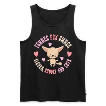 Fennec Fox Propriétaire Clever Cuddly mignon - Débardeur bio Premium Homme - noir - Devant - AI Model Male 178 light (178cm)