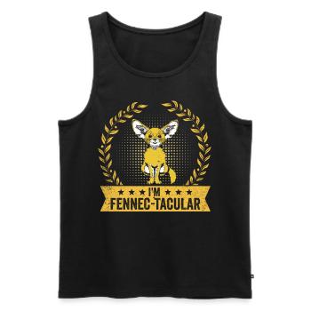 Fennec-tacular Fennec Fox Propriétaire Fennec Foxes - Débardeur bio Premium Homme - noir - Devant - AI Model Male 178 light (178cm)