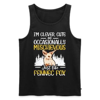 Fennec Fox Clever Mignon Fennec Fox Propriétaire - Débardeur bio Premium Homme - noir - Devant - AI Model Male 178 light (178cm)