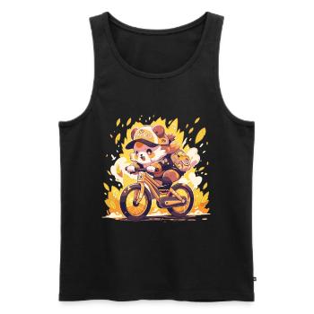 Panda Bicycle Road Bike Panda Bear - Men's Premium Organic Tank Top - black - Front - AI Model Male 178 light (178cm)