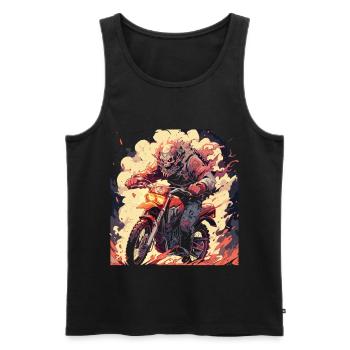 Skull Skull Motocross Dirt Bike - Débardeur bio Premium Homme - noir - Devant - AI Model Male 178 light (178cm)