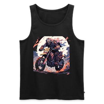 Skull Skull Motocross Dirt Bike - Débardeur bio Premium Homme - noir - Devant - AI Model Male 178 light (178cm)
