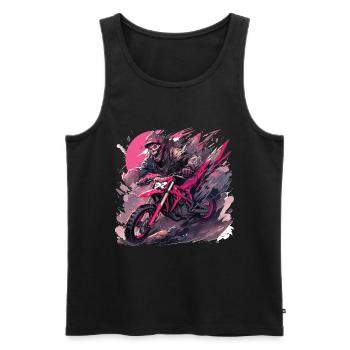 Skull Skull Motocross Dirt Bike - Débardeur bio Premium Homme - noir - Devant - AI Model Male 178 light (178cm)