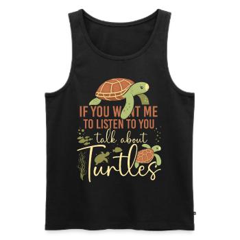 Tortue de mer si tu me veux - Débardeur bio Premium Homme - noir - Devant - Michal (187cm)