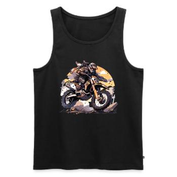 Motocross Sunset Vintage Enduros Enduro - Débardeur bio Premium Homme - noir - Devant - AI Model Male 178 light (178cm)