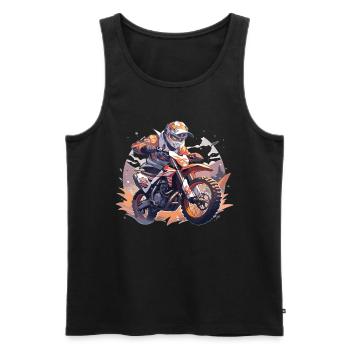 Motocross Sunset Vintage Enduros Enduro - Débardeur bio Premium Homme - noir - Devant - AI Model Male 178 light (178cm)