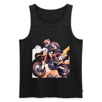 Motocross Dirt Bike Motocross Rider Biker - Débardeur bio Premium Homme - noir - Devant - Michal (187cm)