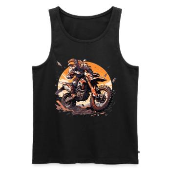 Motocross Sunset Vintage Enduros Enduro - Débardeur bio Premium Homme - noir - Devant - AI Model Male 178 light (178cm)