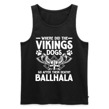 Vikings Dogs Ballhala für einen Wikinger und - Männer Premium Bio Tank Top - Schwarz - Vorne - AI Model Male 178 light (178cm)