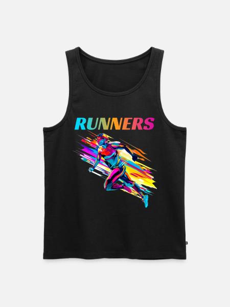 Dynamische Läufer Lauf Wettkampf - Männer Premium Bio Tank Top - Schwarz
