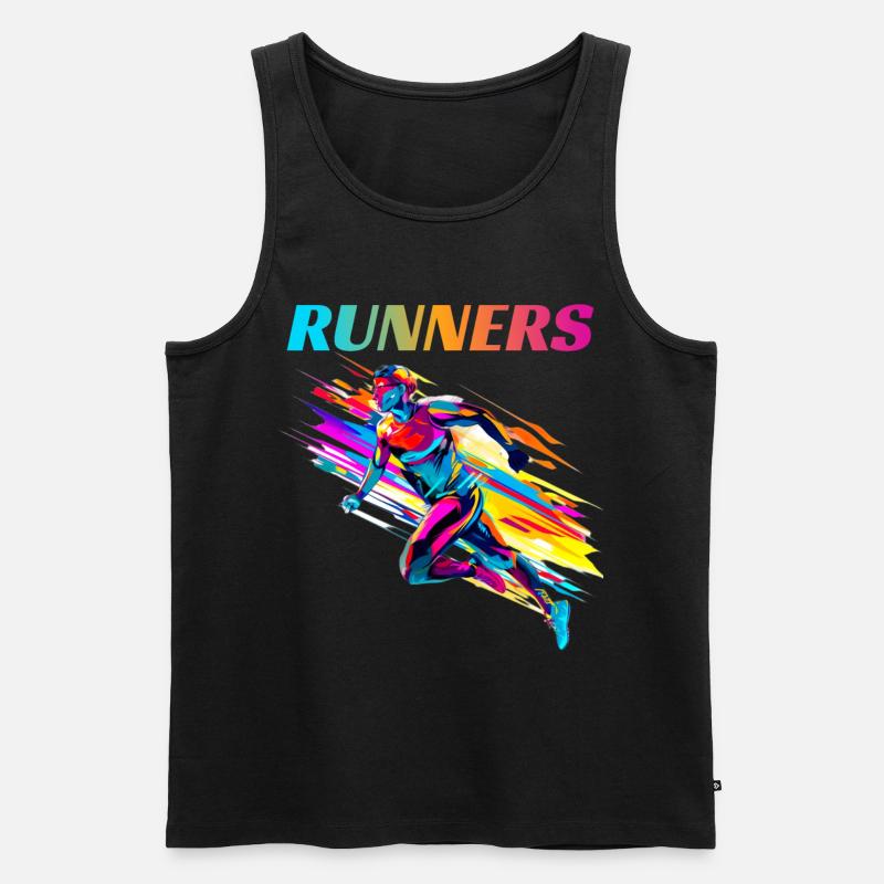 Dynamische Läufer Lauf Wettkampf - Männer Premium Bio Tank Top - Schwarz