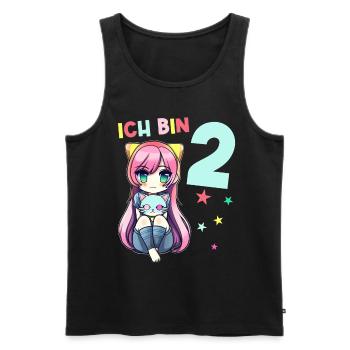 2 Jahre Mädchen Anime Kawaii Katze 2. Geburtstag - Männer Premium Bio Tank Top - Schwarz - Vorne - Michal (187cm)