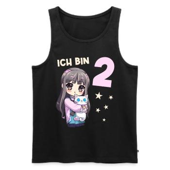 2 Jahre Mädchen Anime Kawaii Katze 2. Geburtstag - Männer Premium Bio Tank Top - Schwarz - Vorne - Michal (187cm)