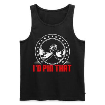 Arm wrestling arm wrestler - Men's Premium Organic Tank Top - black - Front - Michal (187cm)