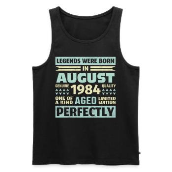 39th Birthday August Vintage 1984 Vintage - Men's Premium Organic Tank Top - black - Front - Michal (187cm)