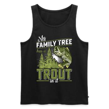 Funny Fishing Men Women - Männer Premium Bio Tank Top - Schwarz - Vorne - Michal (187cm)