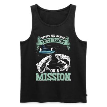 Funny Fishing Men Women - Männer Premium Bio Tank Top - Schwarz - Vorne - Michal (187cm)