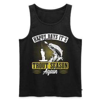 Funny Fishing Men Women - Männer Premium Bio Tank Top - Schwarz - Vorne - Michal (187cm)