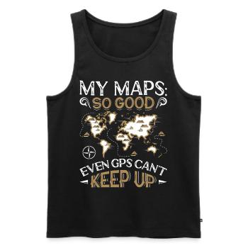 Cartographers - Men's Premium Organic Tank Top - black - Front - Michal (187cm)