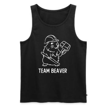 Team Beaver - Männer Premium Bio Tank Top - Schwarz - Vorne - AI Model Male 178 light (178cm)