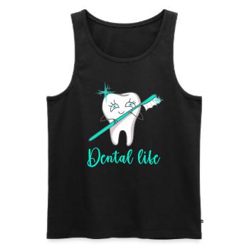 Dental Life - Männer Premium Bio Tank Top - Schwarz - Vorne - Michal (187cm)