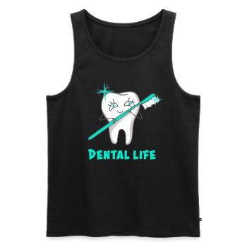Dental Life - Männer Premium Bio Tank Top - Schwarz - Vorne - Michal (187cm)
